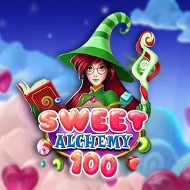 Official Slots logo: Sweet Alchemy 100 by Play’n GO at HellSpin Casino
